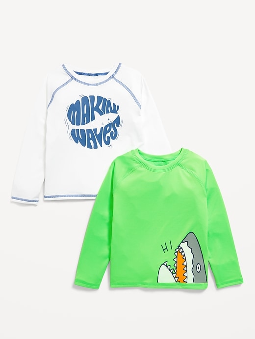 View large product image 1 of 1. Long-Sleeve Graphic Rashguard Swim Top 2-Pack for Toddler Boys