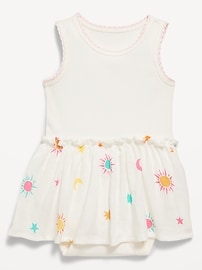 Image number 1 showing, Sleeveless Ribbed Bodysuit Dress for Baby