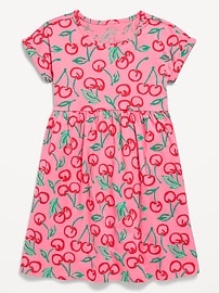 View large product image 3 of 3. Printed Short-Sleeve Jersey-Knit Dress for Girls