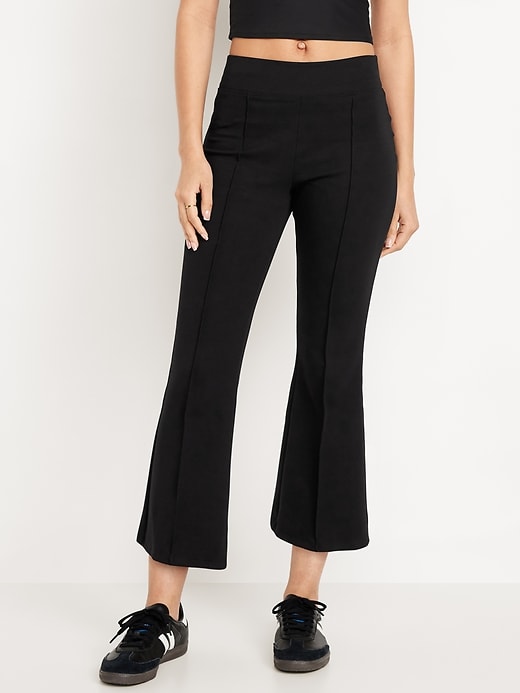 Image number 1 showing, High-Waisted Dynamic Fleece Crop Kick Flare Pants