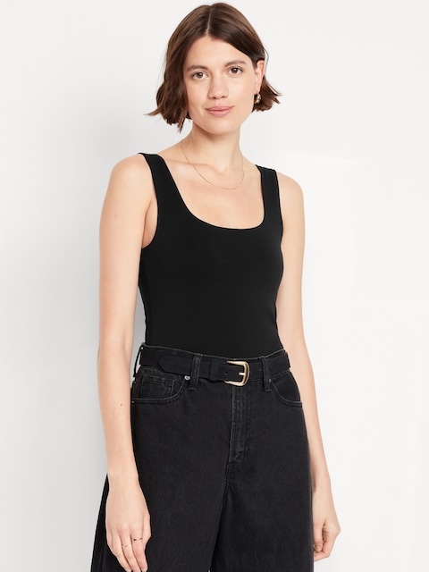 Camisole double épaisseur à encolure dégagée