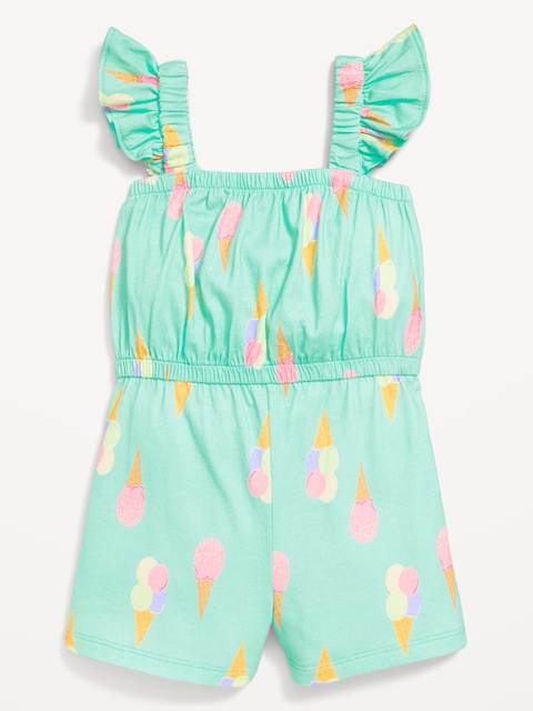 Printed Sleeveless Romper for Toddler Girls
