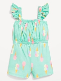 Image number 1 showing, Printed Sleeveless Romper for Toddler Girls