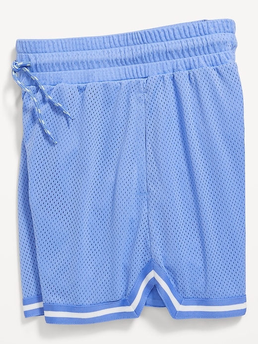 L'image numéro 4 présente Short de basketball en maille à taille haute pour fille