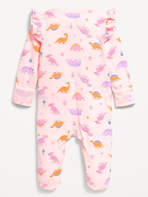 View large product image 2 of 2. 2-Way-Zip Sleep & Play Ruffle-Trim Footed One-Piece for Baby