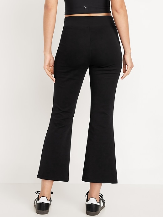 Image number 2 showing, High-Waisted Dynamic Fleece Crop Kick Flare Pants