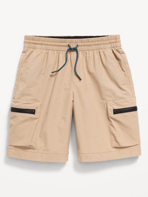 At Knee Zippered Cargo Pocket Tech Shorts for Boys