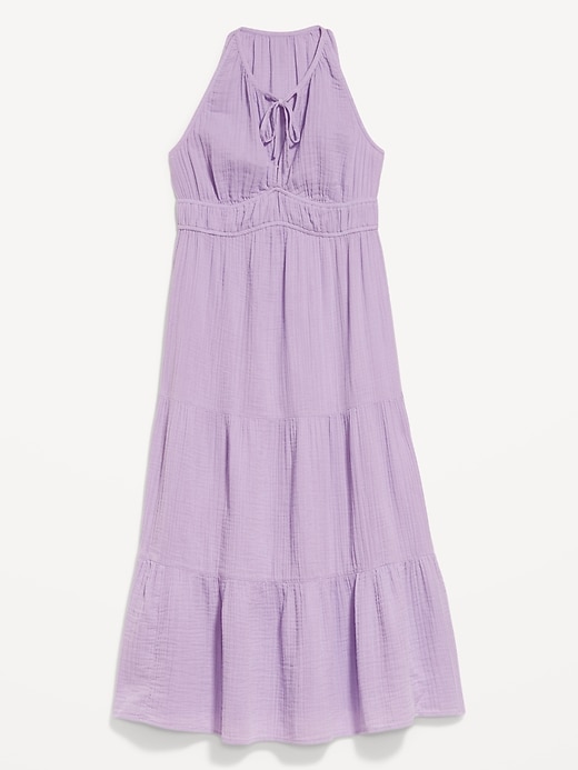 Image number 8 showing, Fit & Flare Crinkle Gauze Maxi Dress