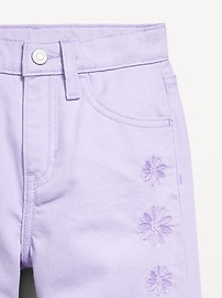 View large product image 5 of 5. High-Waisted Embroidered Baggy Wide-Leg Jeans for Girls