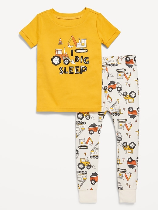 View large product image 1 of 2. Unisex "I Dig Sleep" Pajama Set for Toddler & Baby