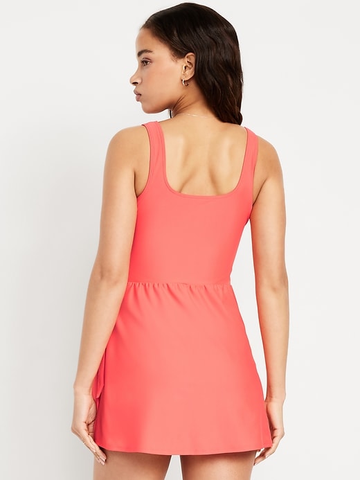 Image number 2 showing, Matte Side-Tie Swim Dress