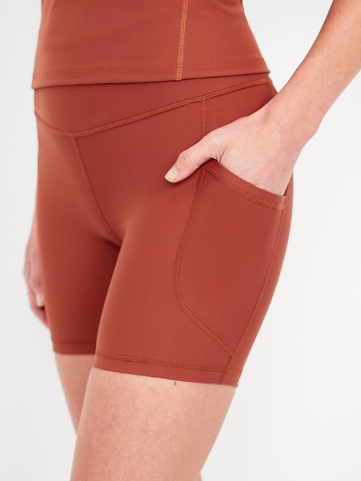 Image number 3 showing, PowerSoft Pocket Biker Shorts -- 6-inch inseam