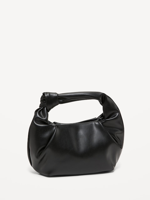 Faux-Leather Croissant Bag