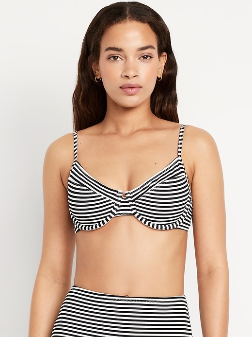 Image number 1 showing, Textured Underwire Balconette Swim Top