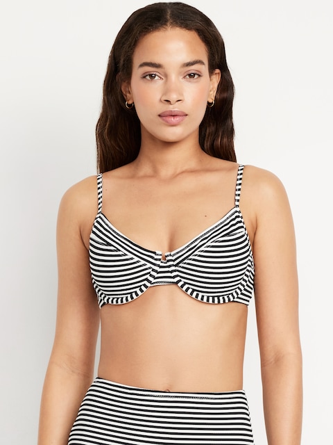 Textured Underwire Balconette Swim Top - Multi