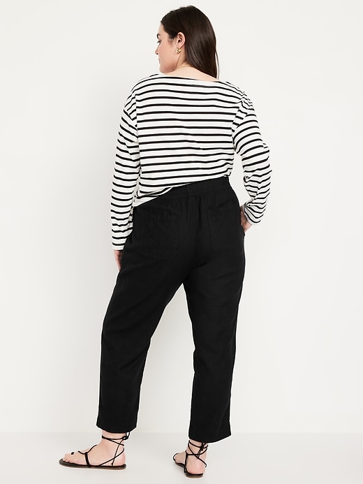 Image number 5 showing, Linen-Blend Straight Ankle Pants