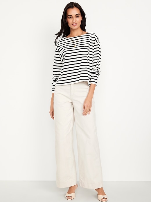 Image number 1 showing, Extra High-Waisted Mariner Wide-Leg Pants