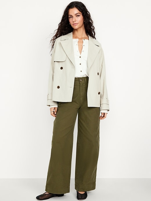 Image number 1 showing, Extra High-Waisted Mariner Wide-Leg Pants