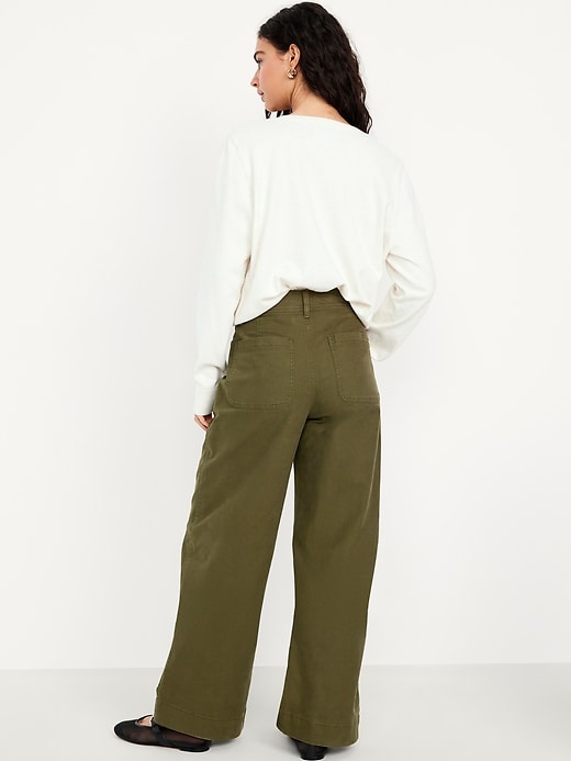 Image number 3 showing, Extra High-Waisted Mariner Wide-Leg Pants