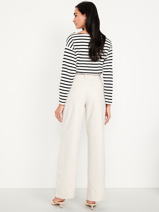 Image number 3 showing, Extra High-Waisted Mariner Wide-Leg Pants