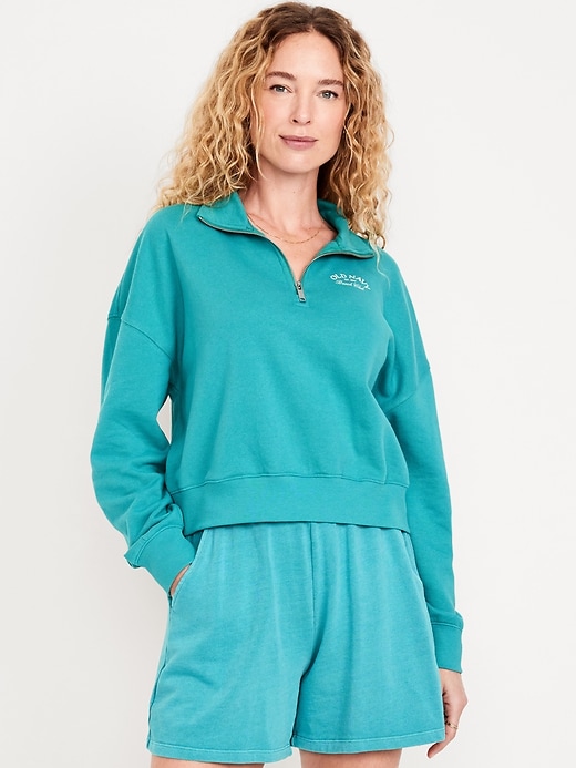 Image number 1 showing, SoComfy Oversized Logo Half Zip