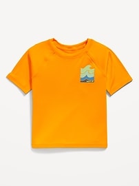 Image number 1 showing, Rashguard Graphic Swim Top for Toddler Boys