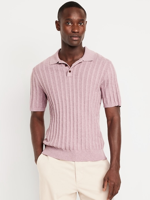 Image number 1 showing, Ribbed Polo Sweater