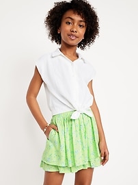 View large product image 3 of 4. Printed High-Waisted Swing Skort for Girls