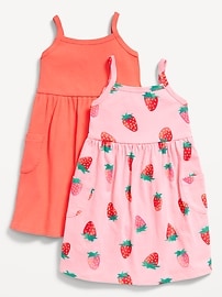 Image number 1 showing, Sleeveless Pocket Jersey-Knit Fit and Flare Dress for Toddler Girls