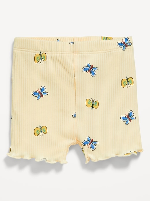 View large product image 1 of 2. Ribbed Lettuce-Edge Biker Shorts for Baby