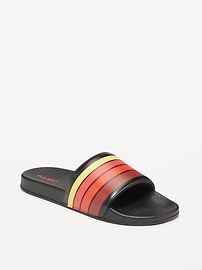 Image number 1 showing, Gender-Neutral Faux-Leather Pool Slide Sandals for Kids