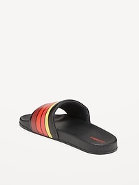 View large product image 3 of 4. Gender-Neutral Faux-Leather Pool Slide Sandals for Kids