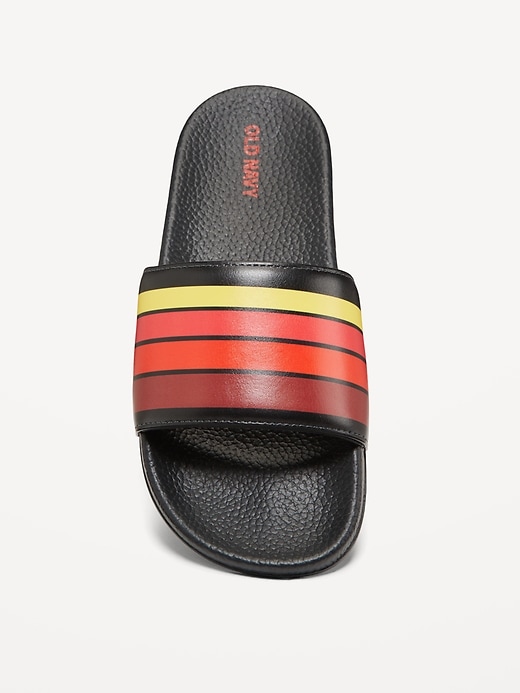 View large product image 2 of 4. Gender-Neutral Faux-Leather Pool Slide Sandals for Kids