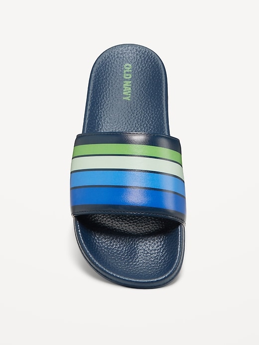 View large product image 2 of 4. Gender-Neutral Faux-Leather Pool Slide Sandals for Kids