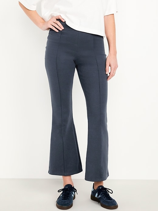 Image number 1 showing, High-Waisted Dynamic Fleece Crop Kick Flare Pants