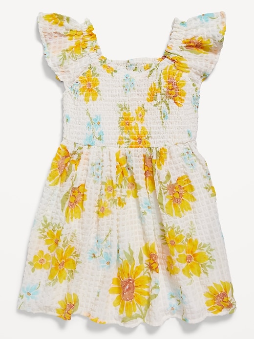 View large product image 2 of 3. Printed Flutter-Sleeve Smocked Dress for Toddler Girls