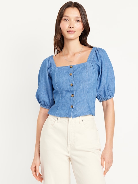 Chemise à manches bouffantes