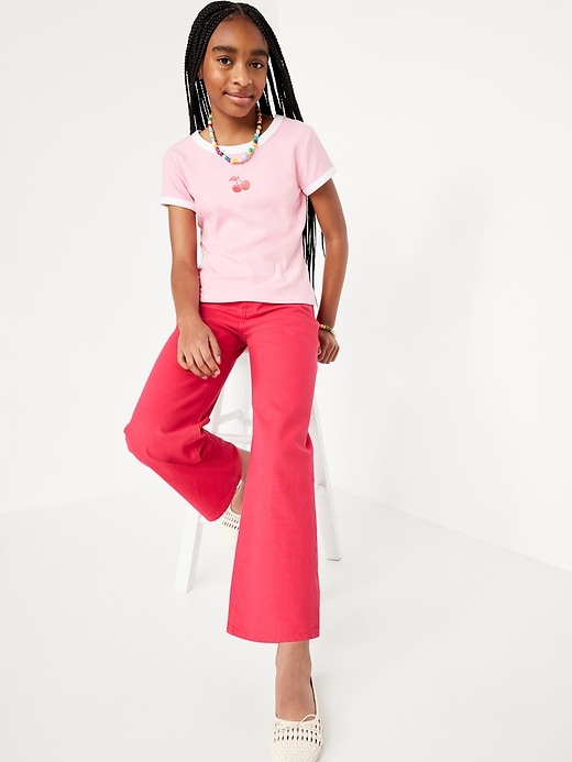 Image number 3 showing, High-Waisted Baggy Wide-Leg Jeans for Girls