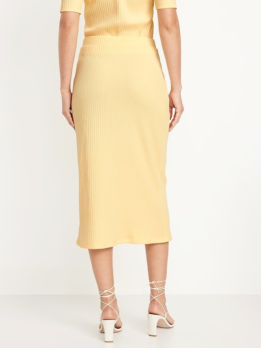 Image number 8 showing, High-Waisted Ribbed Midi Skirt