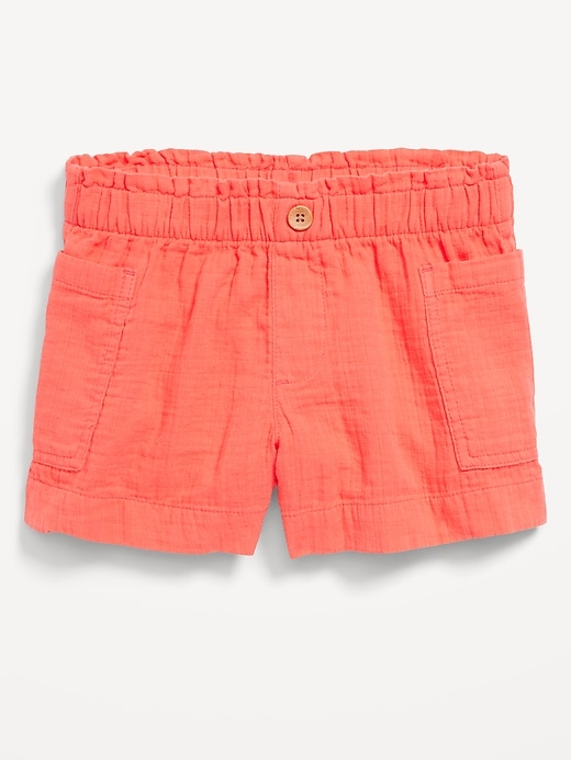 View large product image 2 of 3. Loose Double-Weave Utility Shorts for Girls