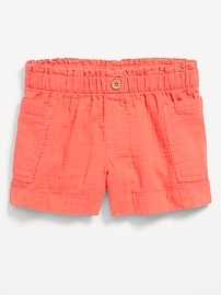 View large product image 4 of 5. Loose Double-Weave Utility Shorts for Girls