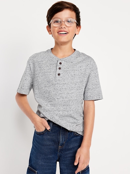 View large product image 1 of 5. Short-Sleeve Henley T-Shirt for Boys