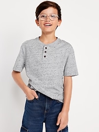 Image number 1 showing, Short-Sleeve Henley T-Shirt for Boys