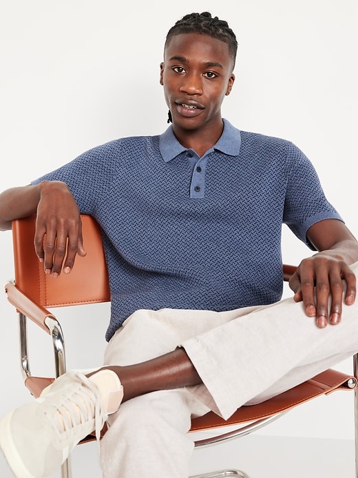 Image number 3 showing, Short-Sleeve Herringbone Polo