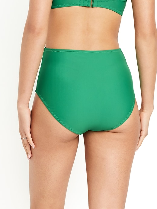 Image number 2 showing, Matte High-Waisted Bikini Swim Bottoms