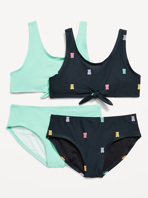 View large product image 1 of 1. Tie-Front Bikini Swim Set for Girls