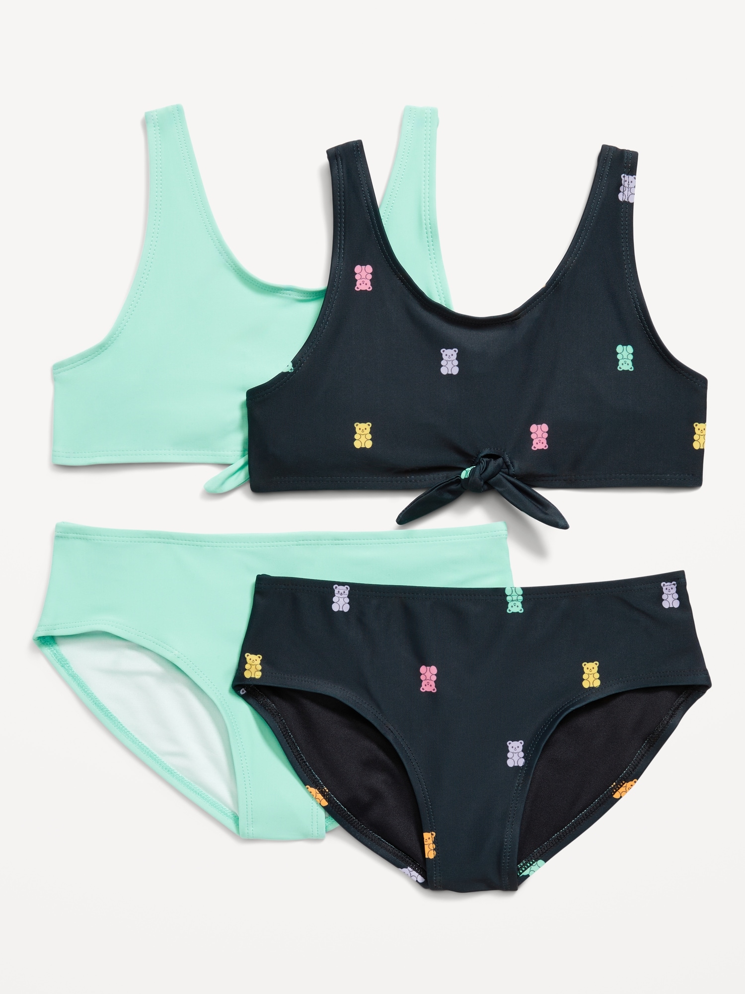 Tie-Front Bikini Swim Set for Girls