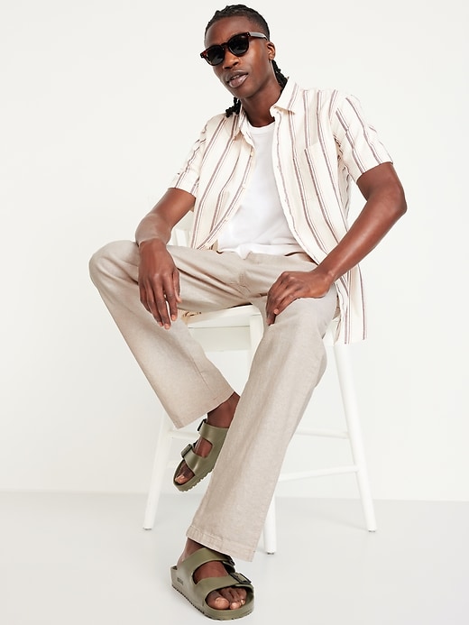 Image number 3 showing, 90's Straight Linen-Blend Pants