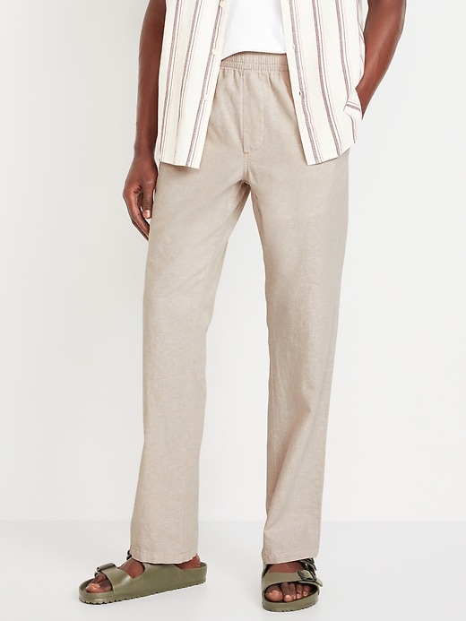 Image number 1 showing, 90's Straight Linen-Blend Pants