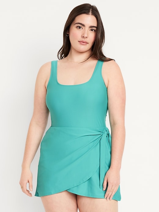 Image number 5 showing, Matte Side-Tie Swim Dress